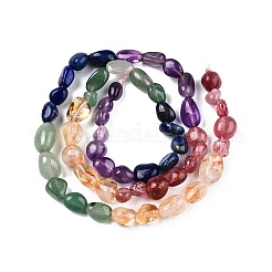 Chakra Theme Natural Amethyst & Topaz Jade & Red Agate & Quartz Crystal & Strawberry Quartz & Lapis Lazuli & Green Aventurine Beads Strands&nbsp;G-N344-07