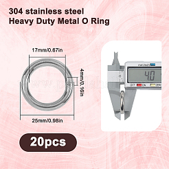 20Pcs 304 Stainless Steel Closed Jump Rings&nbsp;STAS-SP0001-85A