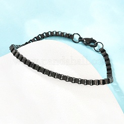 304 Stainless Steel Box Chain Bracelets for Women Men&nbsp;BJEW-H643-02EB
