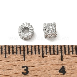 Brass Micro Pave Clear Cubic Zirconia Spacer Beads&nbsp;CU-CBAC675-02P