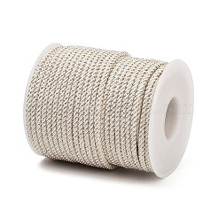 ナイロン編組コード  ミランコード／メタリック糸を撚り合わせたもの  フローラルホワイト  3mm  約21.87ヤード（20m）/ロール&nbsp;NWIR-C004-03U