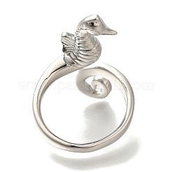 Rack Plating Brass Open Cuff Finger Rings For Women Men&nbsp;RJEW-C112-01P