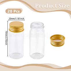 20Pcs Clear Glass Bottles Bead Containers&nbsp;CON-AR0001-16C