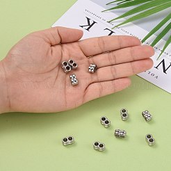 変色しない304ステンレススチールマルチ連リンク  レザーコードブレスレット作り用  ステンレス鋼色  6x12x7mm  穴：4mm&nbsp;X-STAS-I020-09