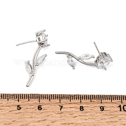 Brass Micro Pave Cubic Zirconia Stud Earrings&nbsp;LS-KK-CBA8324-20P-05