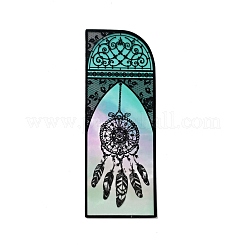 6Pcs 3 Styles Transparent PVC Woven Net/Web with Feather Bookmark&nbsp;DIY-D075-03