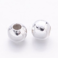 アイアン製スペーサービーズ  ラウンド  銀色のメッキ  3直径  穴：1mm  約435個/20g&nbsp;X-E321Y-S
