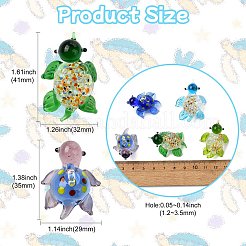 5Pcs 5 Colors Handmade Lampwork Pendants & Displays&nbsp;LAMP-CJ0002-26