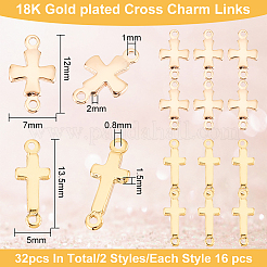 32pcs 2 styles Brass Connector Charms&nbsp;KK-BC0010-74