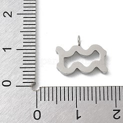 304 Stainless Steel Micro Pave Cubic Zirconia Charms&nbsp;STAS-Z107-09P-01