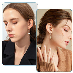 4Pcs 2 Styles Brass Micro Pave Clear Cubic Zirconia Earring Hooks&nbsp;KK-TA0003-30