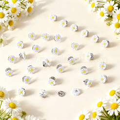 鉄製ブローチ60個  樹脂の花で  プラチナ  ホワイト  12.6mm&nbsp;JEWB-UN00008