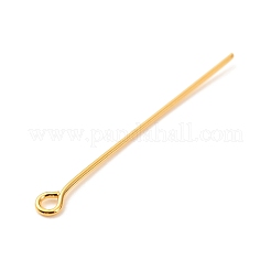 真鍮製アイピン  18KGP本金メッキ  35x3x0.7mm  穴：1.5mm&nbsp;KK-F824-113C-G
