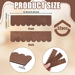 木製の軒  ドールハウスアクセサリー  ココナッツブラウン  29x108x2.5mm&nbsp;WOOD-WH0124-158