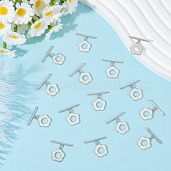 15 個真鍮マンテル  花  ラックめっき  長持ちメッキ  鉛フリー＆カドミウムフリー  プラチナ  19.5mm  穴：1mm  バー：4x20x2mm  穴：1mm  15個/セット&nbsp;KK-ME0002-34P