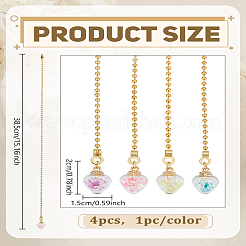 4Pcs Luminous Glass Charms Ceiling Fan Pull Chain Extenders&nbsp;HJEW-LP00031