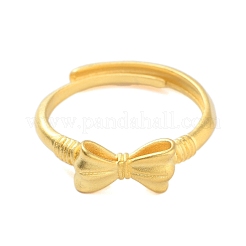 Bowknot Brass Adjustable Rings for Women&nbsp;RJEW-L120-016G-02