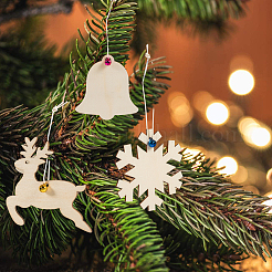 Christmas Theme Wooden Pendants Decorations&nbsp;WOOD-FG0001-02