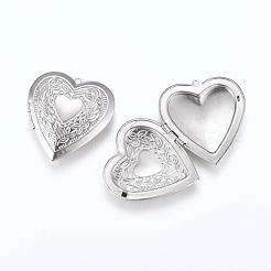 Tarnish Resistant 201 Stainless Steel Locket Pendants&nbsp;STAS-G146-03P