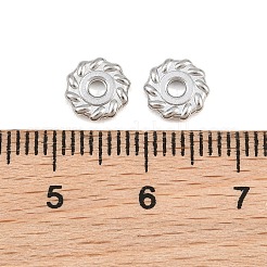 304ステンレススチールスペーサービーズ  太陽  変色なし  ステンレス鋼色  7x1mm  穴：1.6mm&nbsp;SA-CBAC865-15P