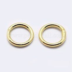 スターリングシルバーのはんだ付けされたクローズド丸カン925個  ラウンド  18KGP本金メッキ  19ゲージ  6x0.9mm  内径：4mm  約93個/10g&nbsp;STER-F036-03G-0.9x6