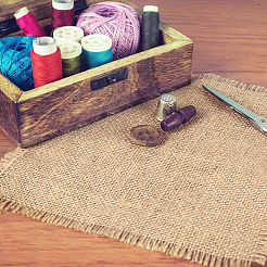 12Pcs 4 Style Square Jute Braided Mats&nbsp;AJEW-DR0001-12
