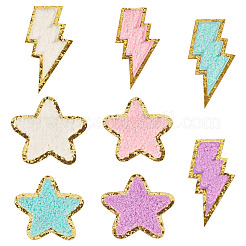 8Pcs 8 Colors Polyester Self-adhesion Embroider Thread Iron on/Sew On Patches&nbsp;PATC-TA0001-35