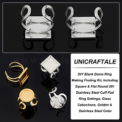 DIY Blank Dome Ring Making Finding Kit&nbsp;DIY-UN0003-98A