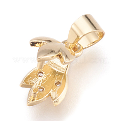 Brass Cubic Zirconia Pinch Bails&nbsp;KK-O106-41G