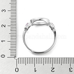 Flat Round Adjustable 925 Sterling Silver Ring Components&nbsp;STER-G042-01P