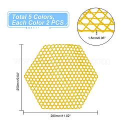 10個 5色 DIY 編み竹ネットワーク  六角  クラフトホームデコレーション用  ミックスカラー  250x280x1.5mm  2個/カラー&nbsp;FIND-PH0005-35