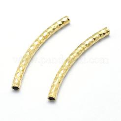 真鍮製チューブビーズ  カーブ  鉛フリー＆カドミウムフリー＆ニッケルフリー  チューブ  生（メッキなし）  35x3mm  穴：2mm&nbsp;KK-A143-32C-RS