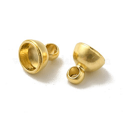 真鍮製ペンダントベイル  カドミウムフリー＆鉛フリー  長持ちメッキ  コーン  24KGP本金メッキ  5.5x5mm  穴：1.5mm&nbsp;KK-H442-07G