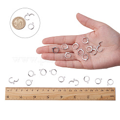 変色しにくい 316 サージカルステンレススチール レバーバック イヤリング金具  カン付き  ステンレス鋼色  14.5x12x2mm  穴：1mm&nbsp;A-STAS-I045-02