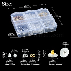 328Pcs 5 Style Brass & Plastic & 304 Stainless Steel Ear Nuts&nbsp;FIND-FS0001-86