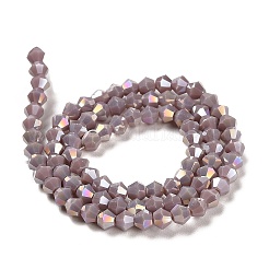 Opaque Solid Color Electroplate Glass Beads Strands&nbsp;GLAA-F029-P4mm-A13