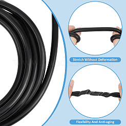 6mシリコンコード  ラウンド  中空  ブラック  12mm  約6.56ヤード（6m）/ロール&nbsp;AJEW-WH0871-17B