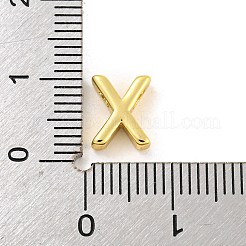 真鍮チャーム  カドミウムフリー＆ニッケルフリー＆鉛フリー  18KGP本金メッキ  文字x  8.5x7x3mm  穴：1.2mm&nbsp;KK-P263-13G-X