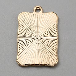 合金エナメルチャーム  ライトゴールド  タロットの四角形  ヤシ  28x18x1.4mm  穴：1.6mm&nbsp;ENAM-WH0064-24J