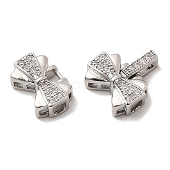Brass Micro Pave Clear Cubic Zirconia Fold Over Clasps&nbsp;KK-C075-30P