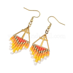 Glass Beads Braided Dangle Earrings&nbsp;EJEW-MZ00786-02