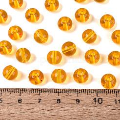 FGB透明ガラスシードビーズ  ラウンド  丸い穴  オレンジ  8~8.5mm  穴：1.4~1.6mm  約690個/ポンド&nbsp;SEED-N013-01C-06