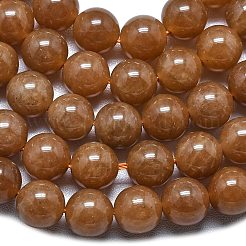 天然石マレーシアジェイドビーズ連売り  染め＆加熱  ラウンド  シエナ  11.5~12.5mm  穴：1.2mm  約35個/連  14.96インチ（38cm）&nbsp;G-L645-A01-12mm-29