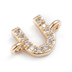 Brass Micro Pave Cubic Zirconia Letter Links&nbsp;ZIRC-I042-16G-U