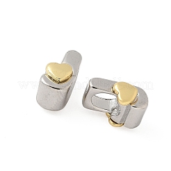 真鍮ビーズ  カドミウムフリー＆鉛フリー  プラチナ·ゴールデン  文字J  10.5x5.5x7.5mm  穴：5x4mm&nbsp;KK-S337-10GP-J