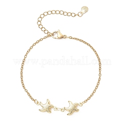 3Pcs 3 Styles 304 Stainless Steel Starfish Link Bracelets&nbsp;BJEW-JB13420