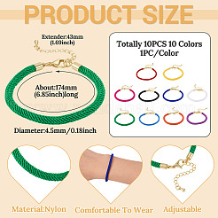 10Pcs 10 Colors Round Nylon Milan Cord Bracelet Making&nbsp;BJEW-TA0001-25