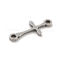 201ステンレススチールコネクタチャーム  宗教クロスリンク  ステンレス鋼色  17x8.5x1mm  穴：1.4mm&nbsp;STAS-S146-04P