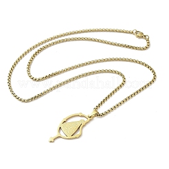 201 Stainless Steel Nossa Senhora Aparecida Virgin Pendant Box Chain Necklaces&nbsp;NJEW-H055-07G
