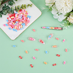 120個の樹脂カボション  ネイルアートの装飾の付属品  キャンディ  ミックスカラー  11.5x6.5x4mm&nbsp;MRMJ-WR0001-11